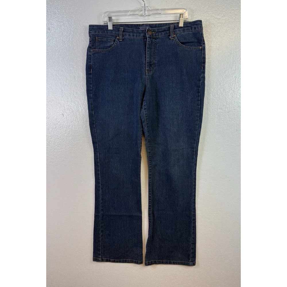 Bandolino Jeans Womens Sz Missy 14 Blue Bootcut Flap Pocket Stretch Denim